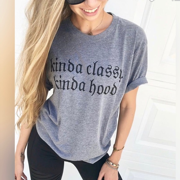 Next Level Apparel Tops - Kinda classy- Kinda hood t-shirt 🖤